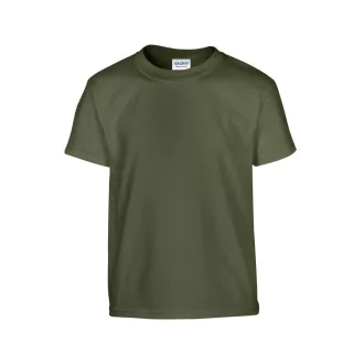   Kereknyakú rövid ujjú gyerekpóló, Gildan GIB5000, Military Green-XL