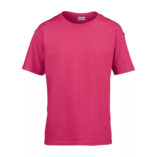 Rövid ujjú Softstyle gyerekpóló, Gildan GIB64000, Heliconia-M