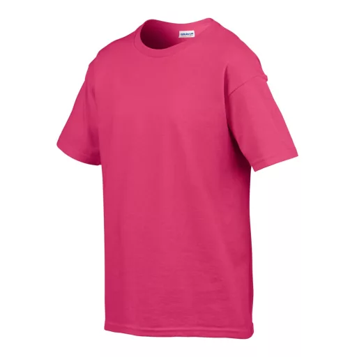 Rövid ujjú Softstyle gyerekpóló, Gildan GIB64000, Heliconia-M