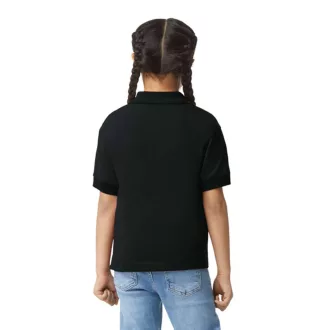   DryBlend 50/50 galléros rövid ujjú gyerekpóló , Gildan GIB8800, Black-L