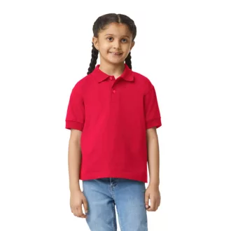  DryBlend 50/50 galléros rövid ujjú gyerekpóló , Gildan GIB8800, Red-L