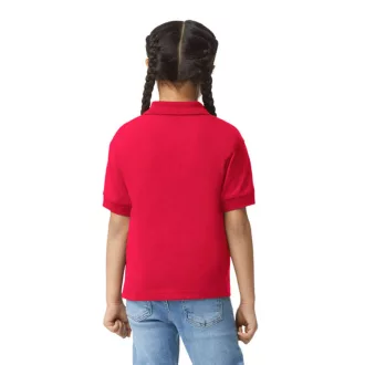   DryBlend 50/50 galléros rövid ujjú gyerekpóló , Gildan GIB8800, Red-L