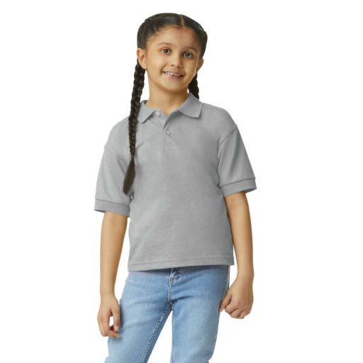 DryBlend 50/50 galléros rövid ujjú gyerekpóló , Gildan GIB8800, Sport Grey-S