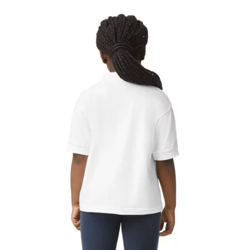 DryBlend 50/50 galléros rövid ujjú gyerekpóló , Gildan GIB8800, White-L