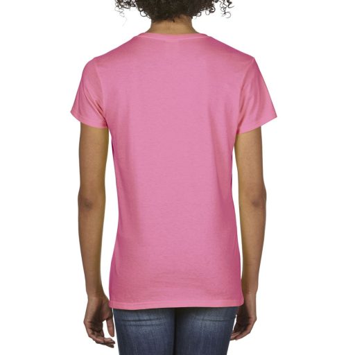 Rövid ujjú V-nyakú női póló, Gildan GIL4100V, Azalea-S