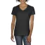 Rövid ujjú V-nyakú női póló, Gildan GIL4100V, Black-2XL