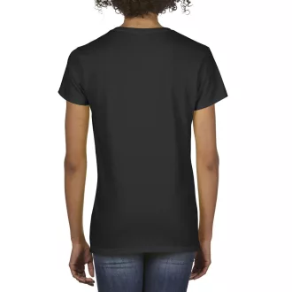 Rövid ujjú V-nyakú női póló, Gildan GIL4100V, Black-S