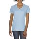 Rövid ujjú V-nyakú női póló, Gildan GIL4100V, Light Blue-XL