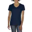 Rövid ujjú V-nyakú női póló, Gildan GIL4100V, Navy-XL
