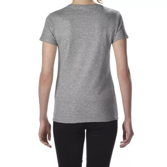  Rövid ujjú V-nyakú női póló, Gildan GIL4100V, RS Sport Grey-S