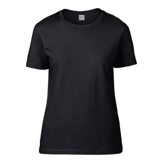   Kereknyakú rövid ujjú női póló, Gildan GIL4100, Black-M
