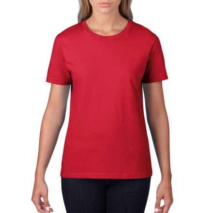 Kereknyakú rövid ujjú női póló, Gildan GIL4100, Red-2XL