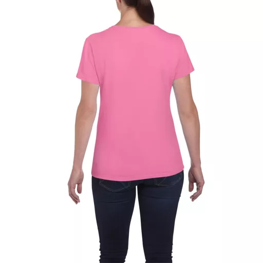 Kerknyakú karcsusított női póló, Gildan GIL5000, Azalea-2XL