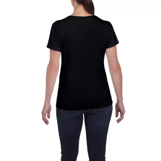   Kerknyakú karcsusított női póló, Gildan GIL5000, Black-2XL