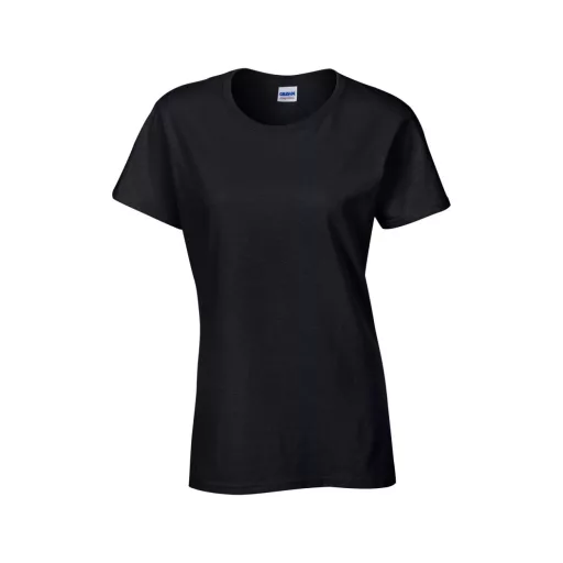 Kerknyakú karcsusított női póló, Gildan GIL5000, Black-2XL