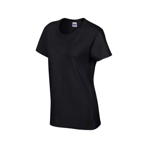 Kerknyakú karcsusított női póló, Gildan GIL5000, Black-2XL