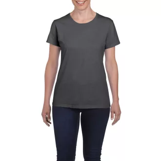   Kerknyakú karcsusított női póló, Gildan GIL5000, Dark Heather-2XL