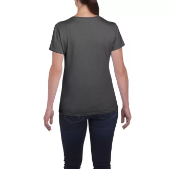   Kerknyakú karcsusított női póló, Gildan GIL5000, Dark Heather-2XL