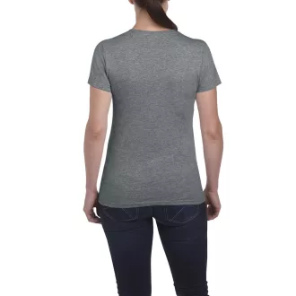   Kerknyakú karcsusított női póló, Gildan GIL5000, Graphite Heather-S