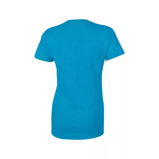 Kerknyakú karcsusított női póló, Gildan GIL5000, Heather Sapphire-2XL