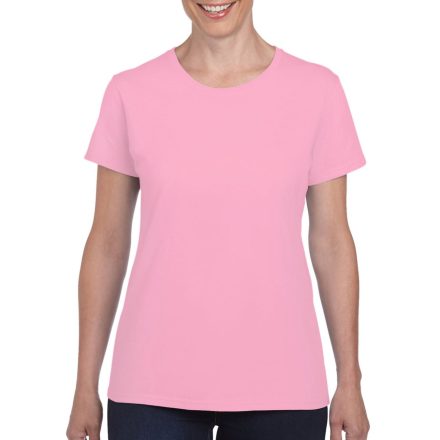 Kerknyakú karcsusított női póló, Gildan GIL5000, Light Pink-L