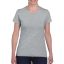 Kerknyakú karcsusított női póló, Gildan GIL5000, Sport Grey-2XL