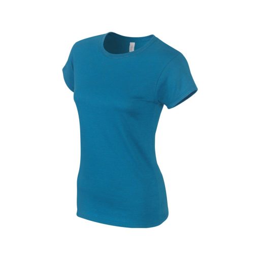 Softstyle testhez álló rövid ujjú női póló, Gildan GIL64000, Antique Sapphire-L