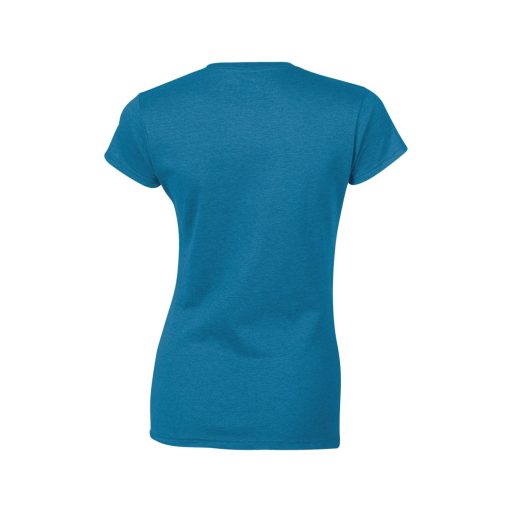 Softstyle testhez álló rövid ujjú női póló, Gildan GIL64000, Antique Sapphire-XL