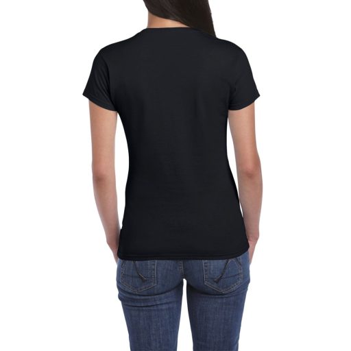 Softstyle testhez álló rövid ujjú női póló, Gildan GIL64000, Black-L