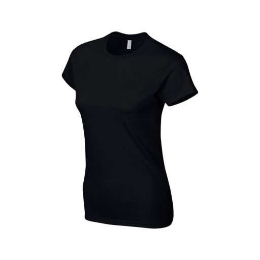 Softstyle testhez álló rövid ujjú női póló, Gildan GIL64000, Black-S
