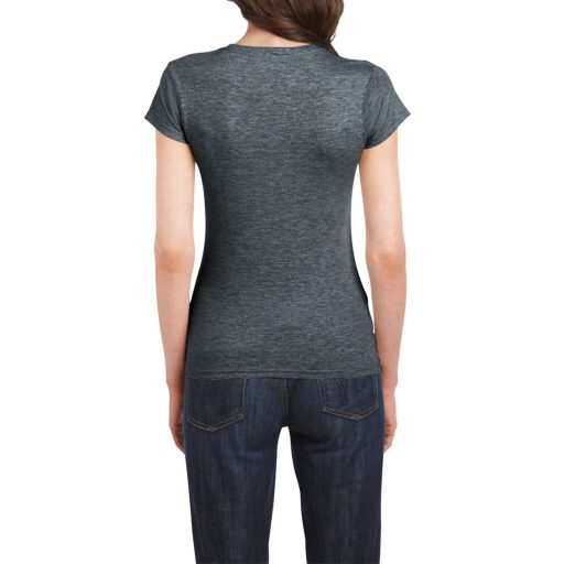 Softstyle testhez álló rövid ujjú női póló, Gildan GIL64000, Dark Heather-XL