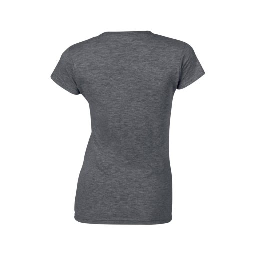 Softstyle testhez álló rövid ujjú női póló, Gildan GIL64000, Dark Heather-XL