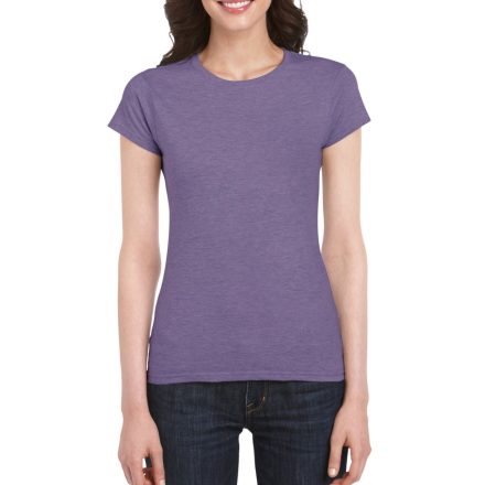 Softstyle testhez álló rövid ujjú női póló, Gildan GIL64000, Heather Purple-2XL