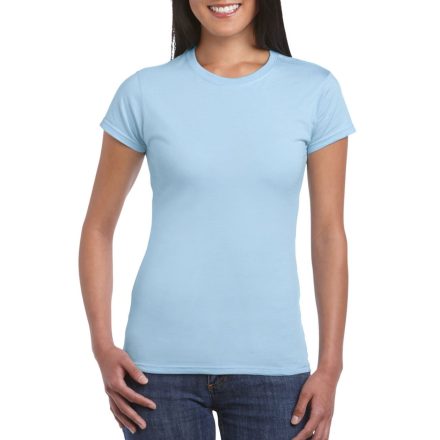 Softstyle testhez álló rövid ujjú női póló, Gildan GIL64000, Light Blue-2XL