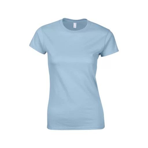 Softstyle testhez álló rövid ujjú női póló, Gildan GIL64000, Light Blue-2XL