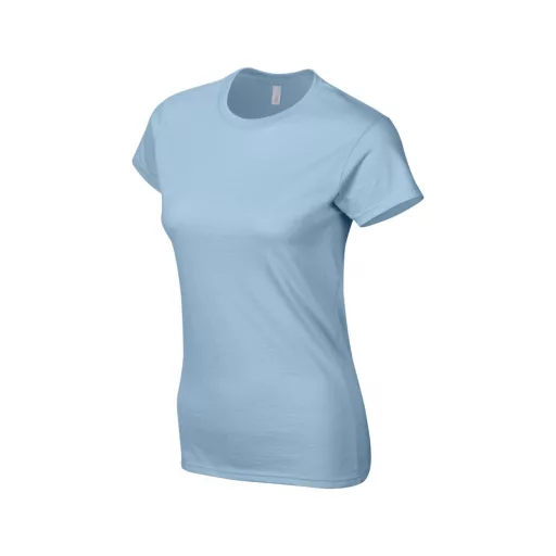 Softstyle testhez álló rövid ujjú női póló, Gildan GIL64000, Light Blue-2XL
