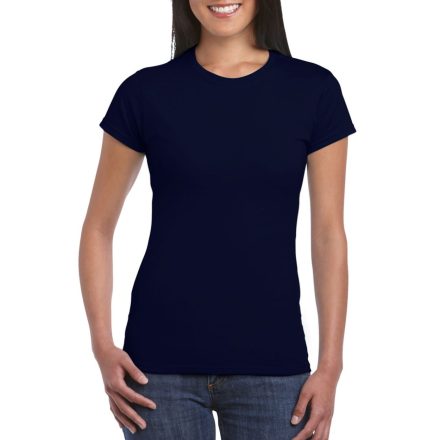 Softstyle testhez álló rövid ujjú női póló, Gildan GIL64000, Navy-2XL