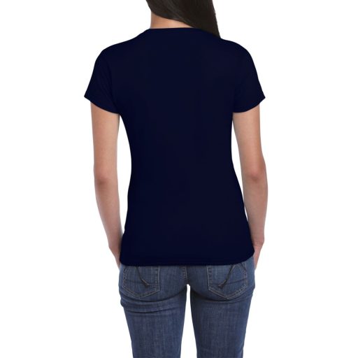 Softstyle testhez álló rövid ujjú női póló, Gildan GIL64000, Navy-L