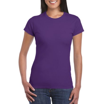 Softstyle testhez álló rövid ujjú női póló, Gildan GIL64000, Purple-2XL