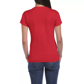   Softstyle testhez álló rövid ujjú női póló, Gildan GIL64000, Red-2XL