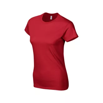   Softstyle testhez álló rövid ujjú női póló, Gildan GIL64000, Red-2XL