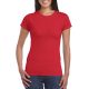 Softstyle testhez álló rövid ujjú női póló, Gildan GIL64000, Red-XL