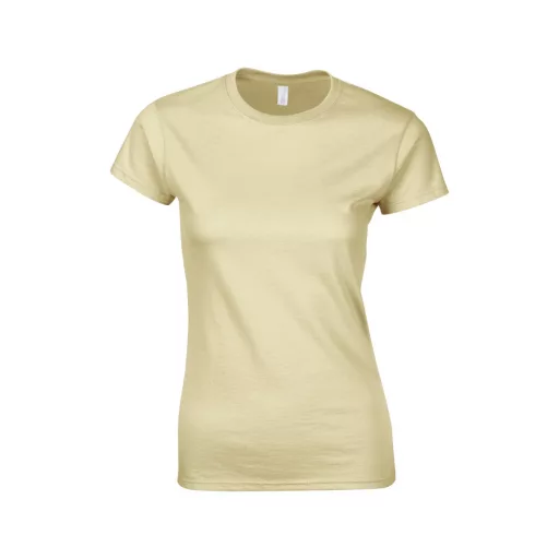 Softstyle testhez álló rövid ujjú női póló, Gildan GIL64000, Sand-2XL