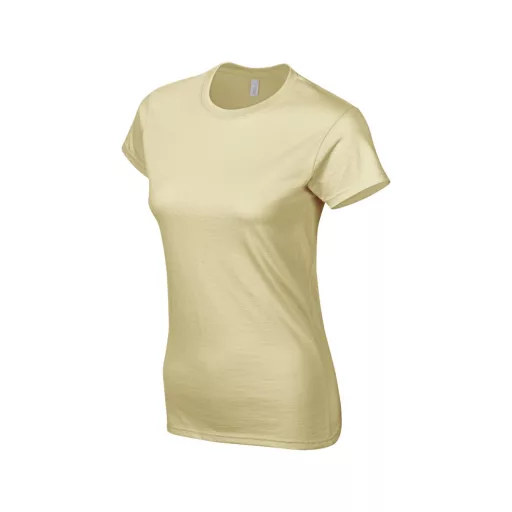 Softstyle testhez álló rövid ujjú női póló, Gildan GIL64000, Sand-2XL