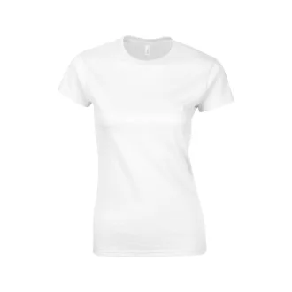   Softstyle testhez álló rövid ujjú női póló, Gildan GIL64000, White-2XL