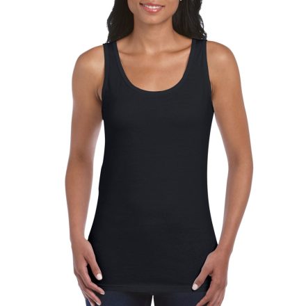 Testhez álló, oldalvarrott női trikó, Gildan GIL64200, Black-2XL