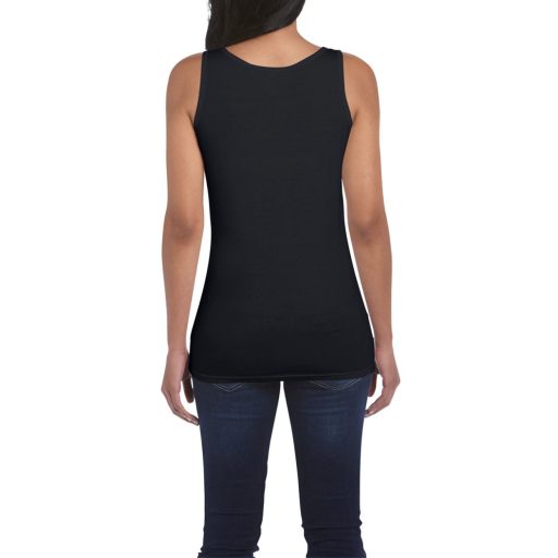 Testhez álló, oldalvarrott női trikó, Gildan GIL64200, Black-S