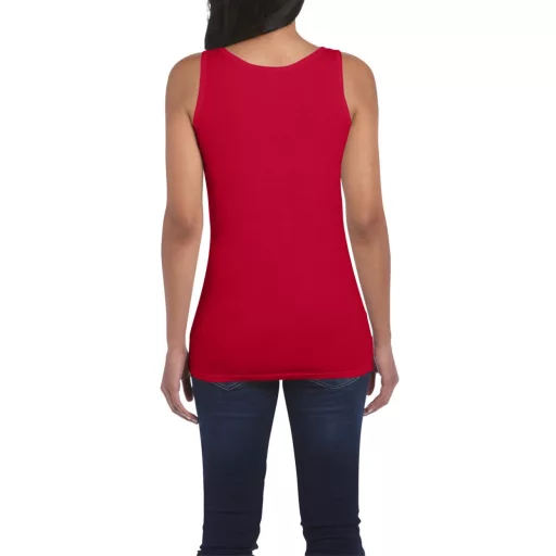 Testhez álló, oldalvarrott női trikó, Gildan GIL64200, Cherry Red-2XL