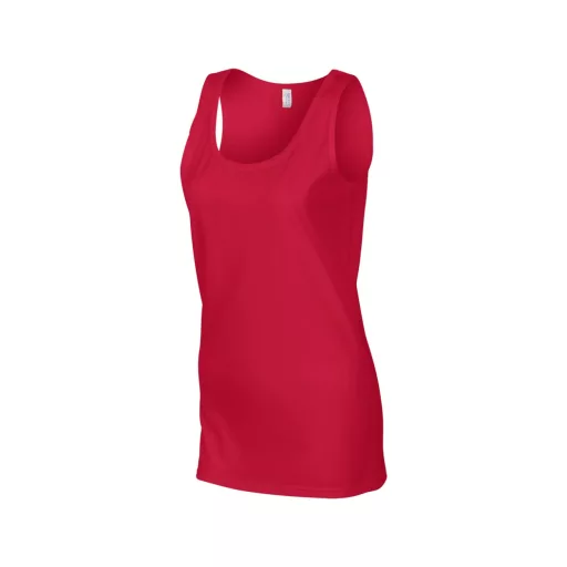Testhez álló, oldalvarrott női trikó, Gildan GIL64200, Cherry Red-2XL
