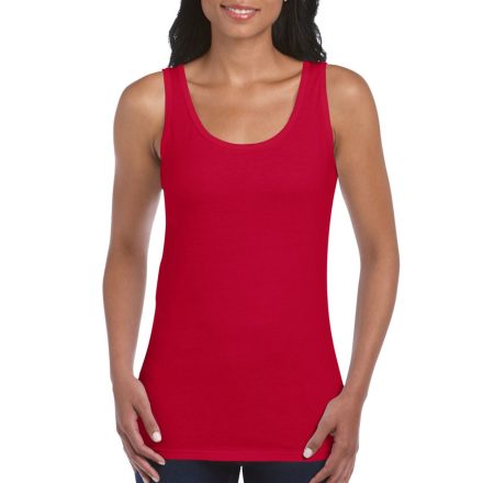 Testhez álló, oldalvarrott női trikó, Gildan GIL64200, Cherry Red-L